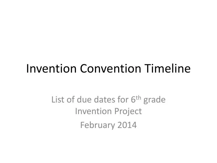 invention convention timeline