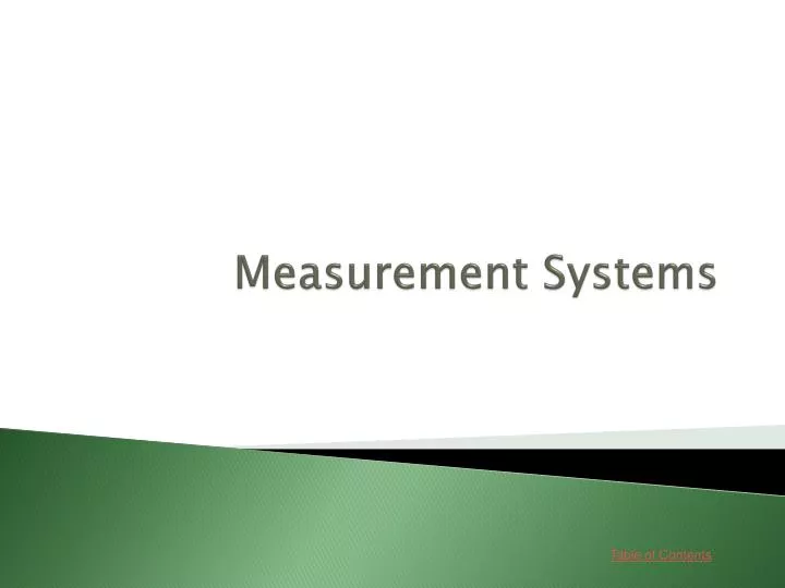 measurement systems