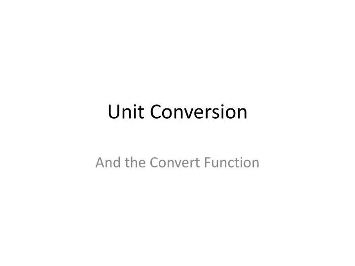 unit conversion