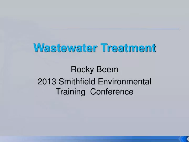 wastewater treatment