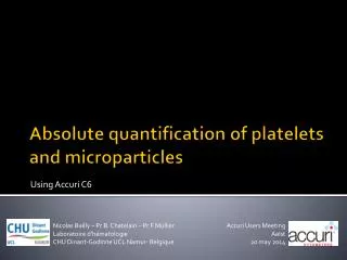 Absolute quantification of platelets and microparticles