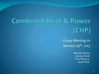 Combined Heat &amp; Power (CHP)