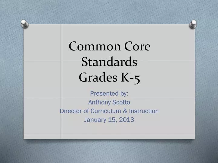 common core standards grades k 5