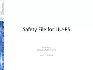 Safety File for LIU-PS