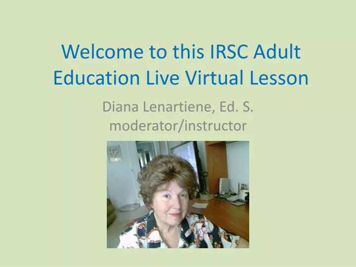 welcome to this irsc adult education live virtual lesson
