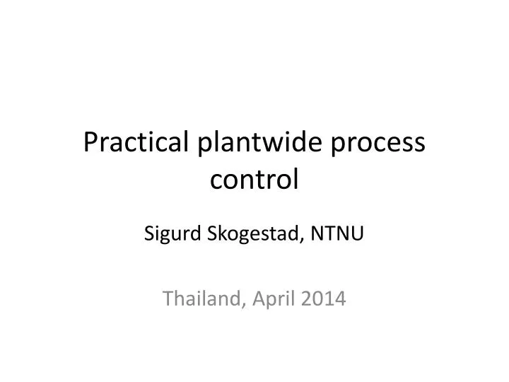 practical plantwide process control