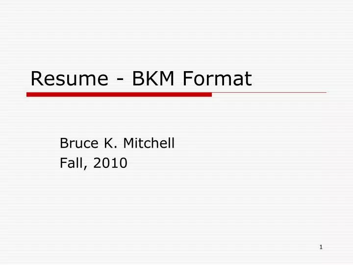 resume bkm format