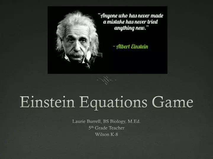 einstein equations game