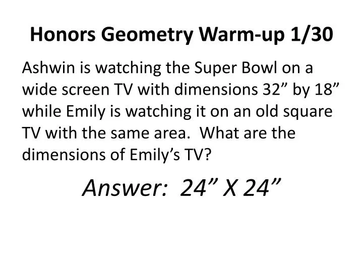 honors geometry warm up 1 30