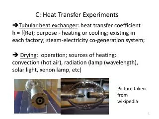C: Heat Transfer Experiments
