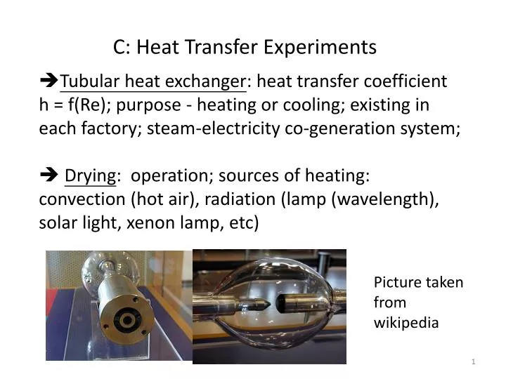 c heat transfer experiments