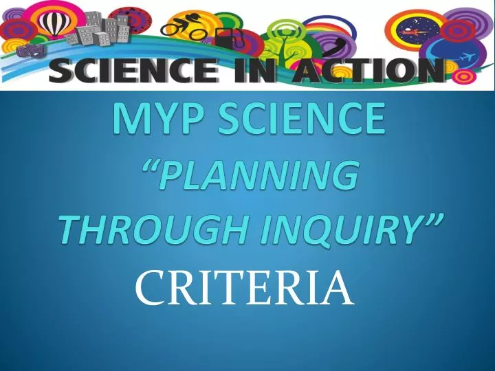myp science planning through inquiry