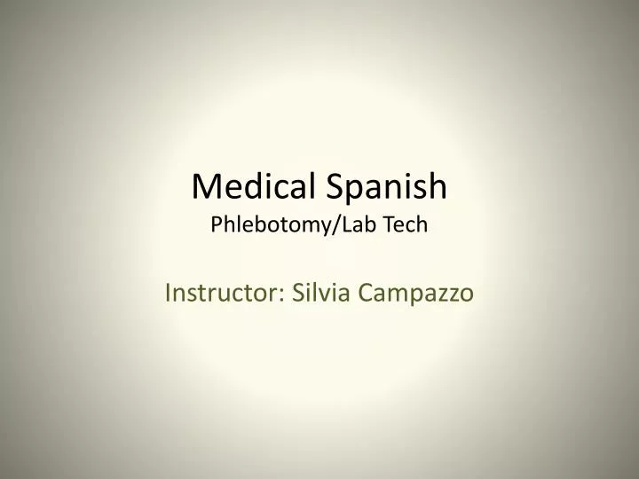 medical spanish phlebotomy lab tech