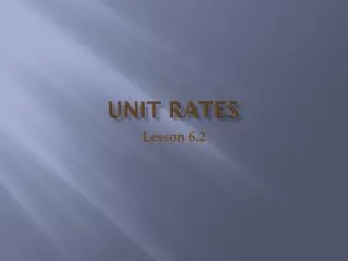 unit rates