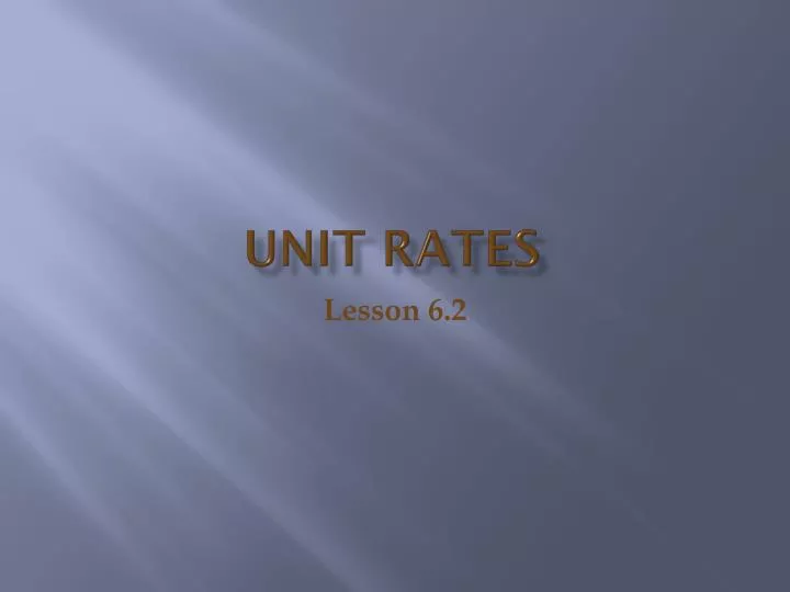 unit rates