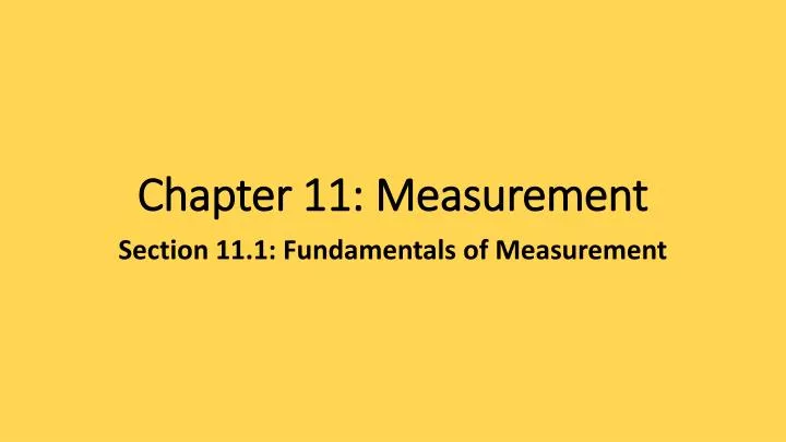 chapter 11 measurement
