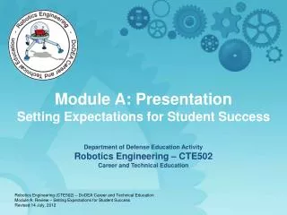 Module A: Presentation Setting Expectations for Student Success