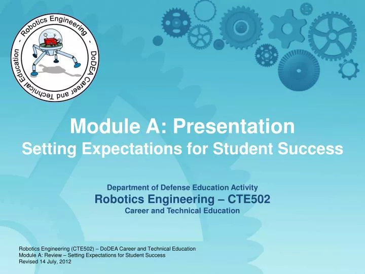module a presentation setting expectations for student success