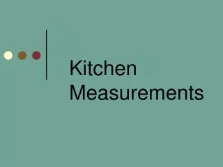 Kitchen Measurements