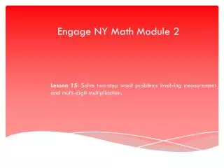 Engage NY Math Module 2