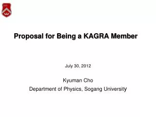 Proposal for Being a KAGRA Member