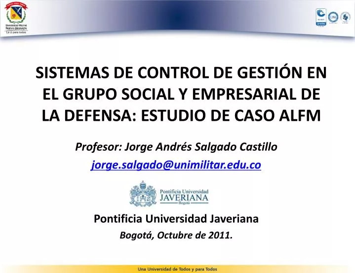 sistemas de control de gesti n en el grupo social y empresarial de la defensa estudio de caso alfm