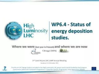 WP6.4 - Status of energy deposition studies.
