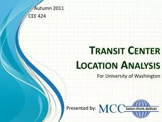 Transit Center Location Analysis