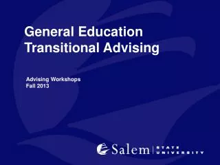 General Education Transitional Advising