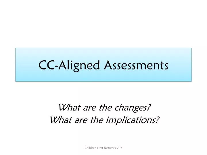 cc aligned assessments