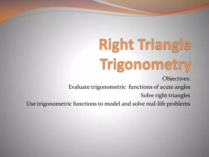 right triangle trigonometry