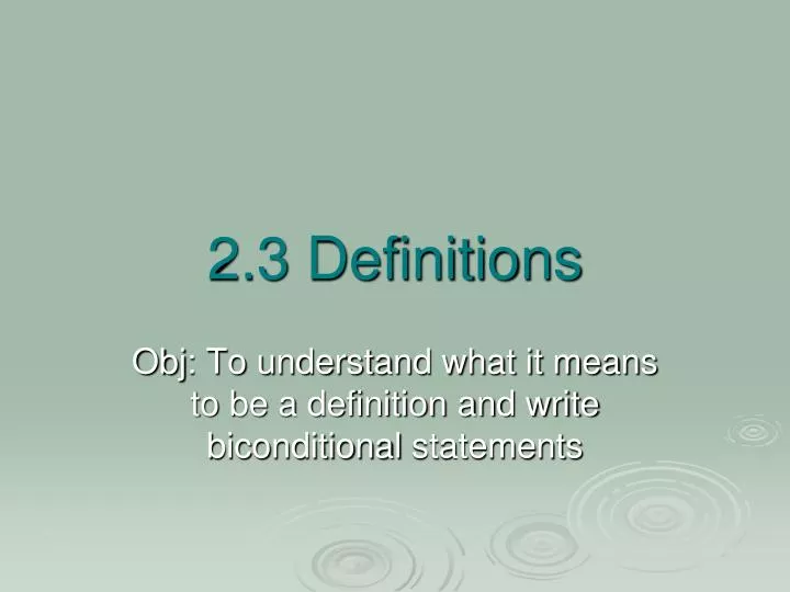 2 3 definitions