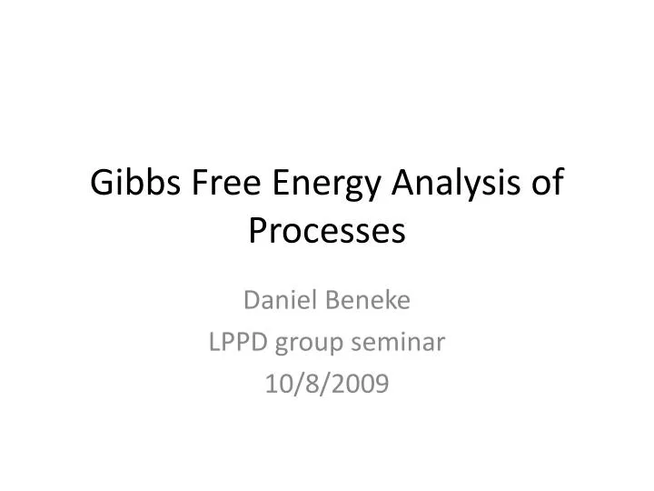 gibbs free energy analysis of processes