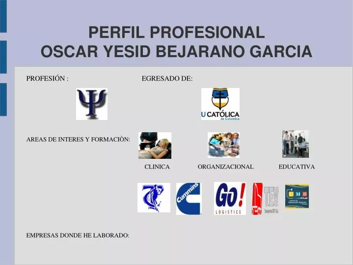 perfil profesional oscar yesid bejarano garcia