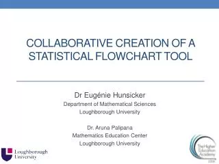 collaborative Creation of a statistical flowchart tool