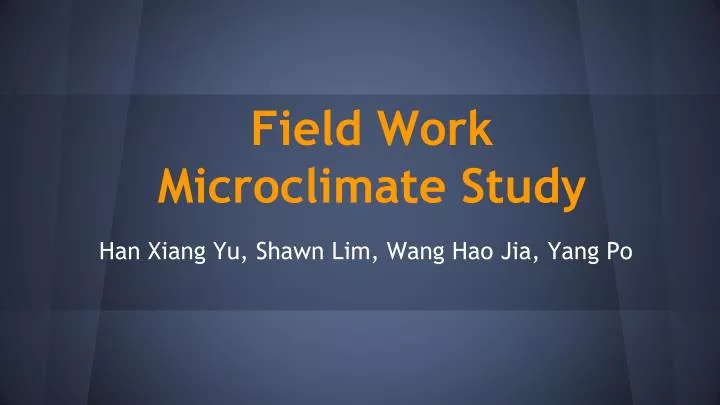 field work microclimate study