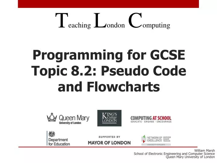 programming for gcse topic 8 2 pseudo code and flowcharts