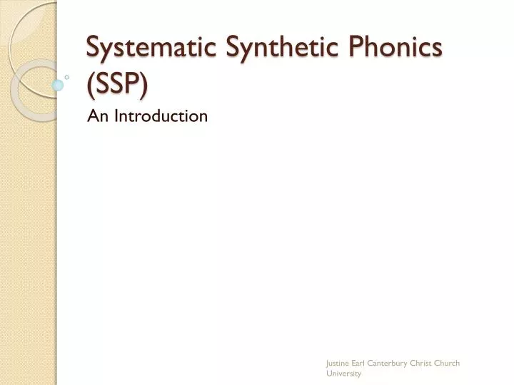 systematic synthetic phonics ssp