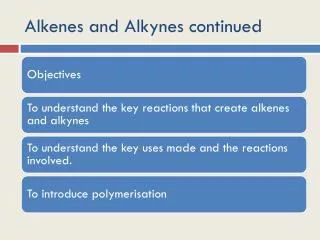 Alkenes and Alkynes continued