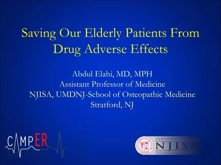 saving our elderly patients from drug adverse effects