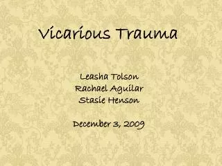 Vicarious Trauma