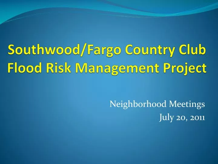 southwood fargo country club flood risk management project