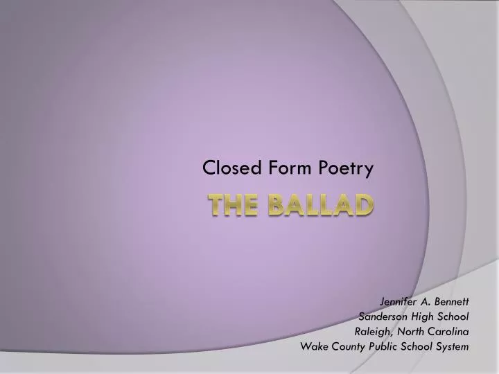 closed form poetry