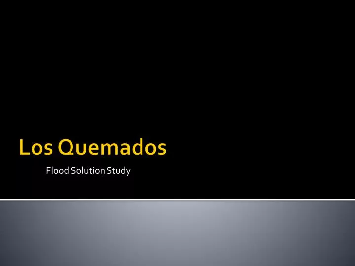 flood solution study