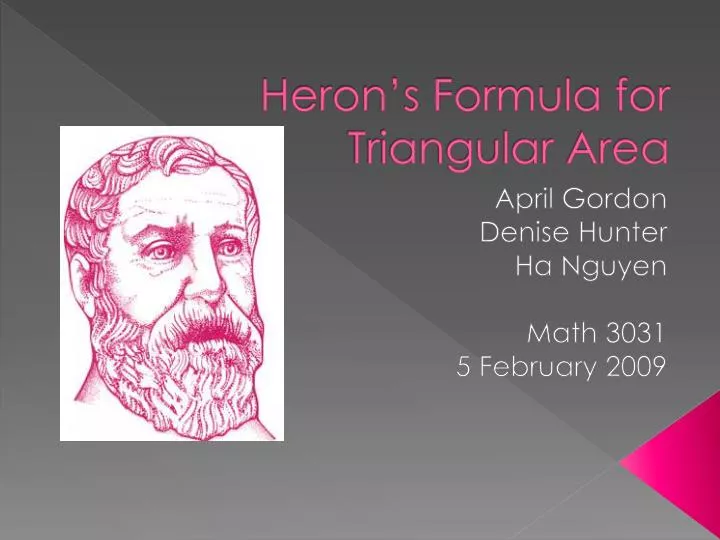 heron s formula for triangular area