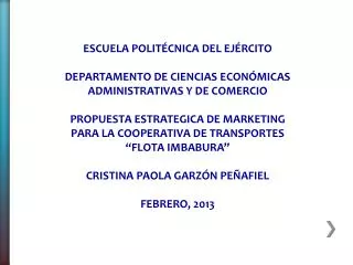 ESCUELA POLITÉCNICA DEL EJÉRCITO DEPARTAMENTO DE CIENCIAS ECONÓMICAS ADMINISTRATIVAS Y DE COMERCIO