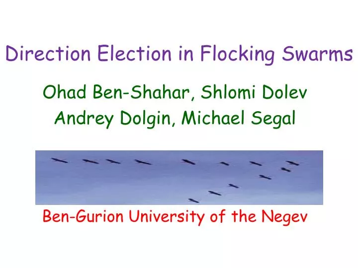 direction election in flocking swarms