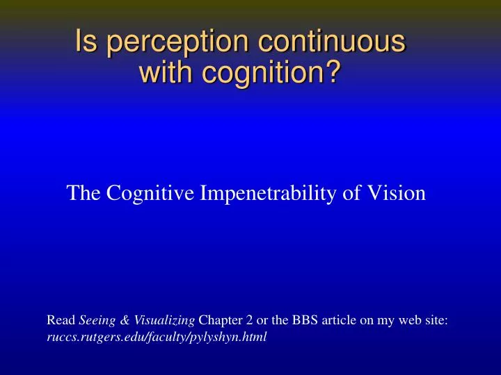 is perception continuous with cognition