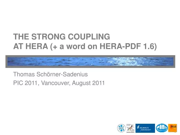 the strong coupling at hera a word on hera pdf 1 6
