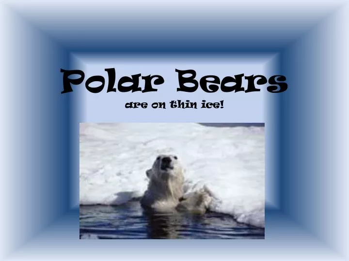polar bears are on thin ice